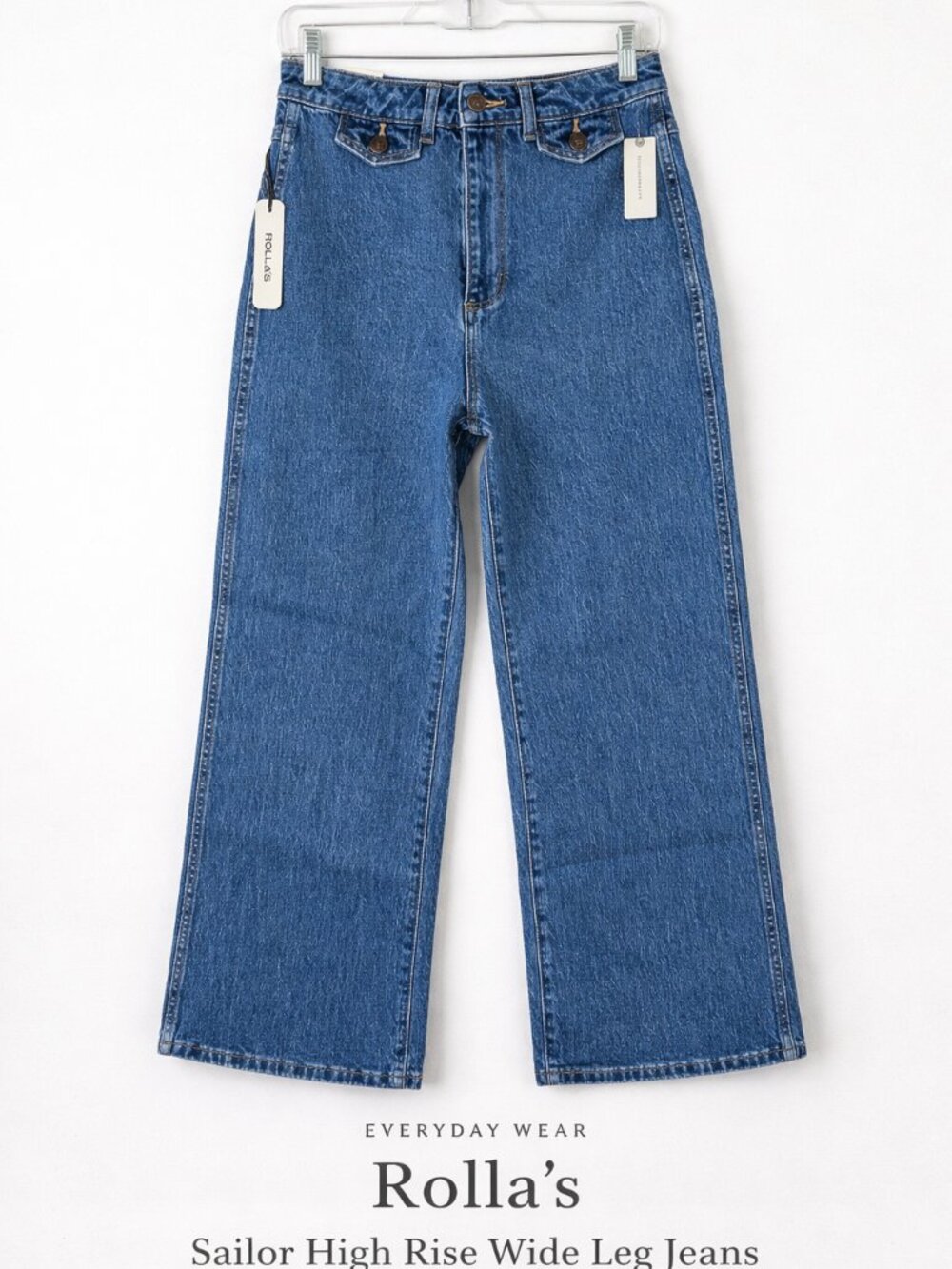 Rolla's Sailor High Rise Wide Leg Jeans NWT Medium Wash Denim 28 - Picture 14 of 14